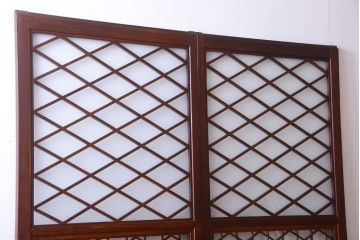 和製アンティーク　菱組子が素晴らしいガラス戸2枚セット(2)