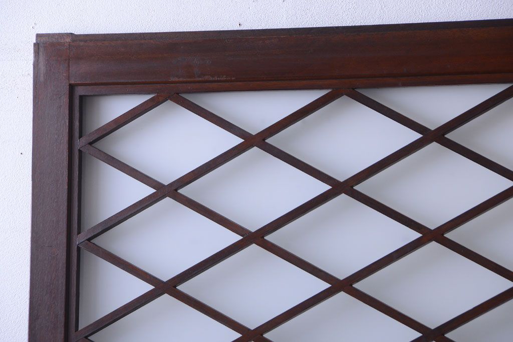 和製アンティーク　菱組子が素晴らしいガラス戸2枚セット(2)