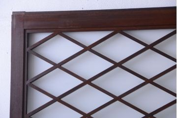 和製アンティーク　菱組子が素晴らしいガラス戸2枚セット(2)