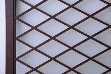 和製アンティーク　菱組子が素晴らしいガラス戸2枚セット(2)