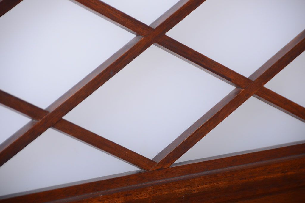 和製アンティーク　菱組子が素晴らしいガラス戸2枚セット(2)