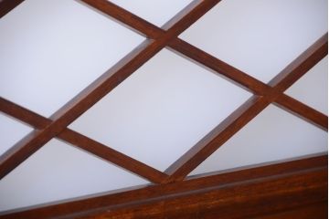 和製アンティーク　菱組子が素晴らしいガラス戸2枚セット(2)