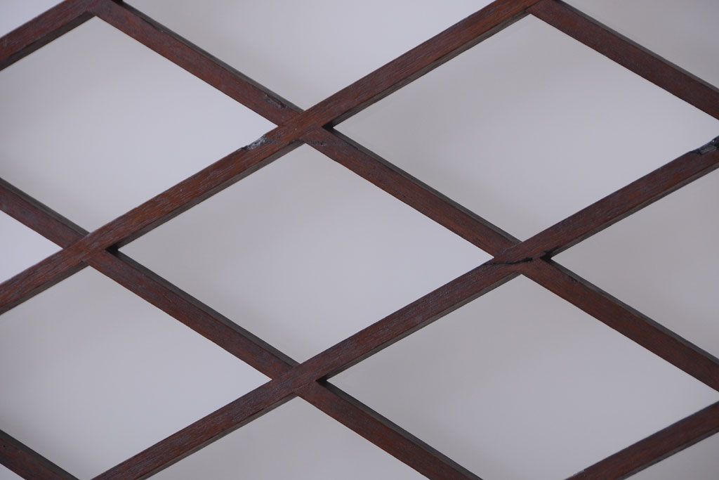 和製アンティーク　菱組子が素晴らしいガラス戸2枚セット(2)