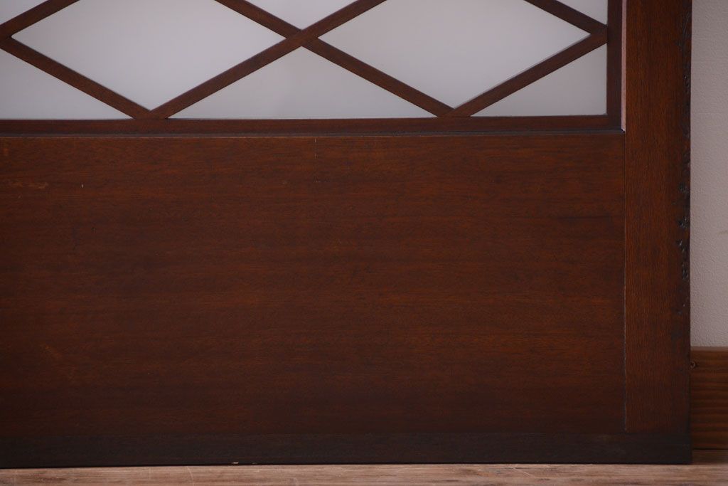 和製アンティーク　菱組子が素晴らしいガラス戸2枚セット(2)