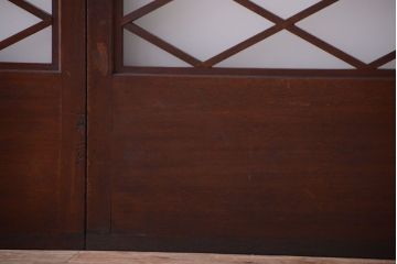 和製アンティーク　菱組子が素晴らしいガラス戸2枚セット(2)