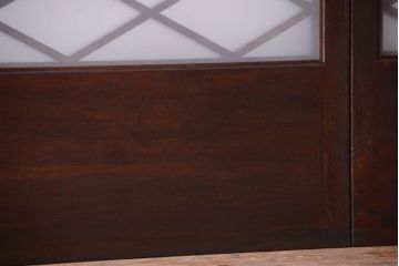 和製アンティーク　菱組子が素晴らしいガラス戸2枚セット(2)