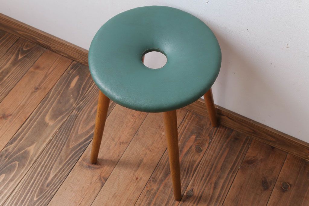 レトロ家具　昭和レトロ　ドーナツスツール(リングスツール・丸スツール)(1)