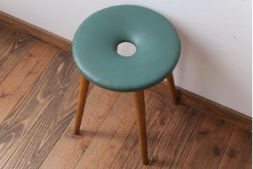 レトロ家具　昭和レトロ　ドーナツスツール(リングスツール・丸スツール)(1)