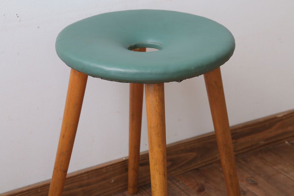 レトロ家具　昭和レトロ　ドーナツスツール(リングスツール・丸スツール)(1)