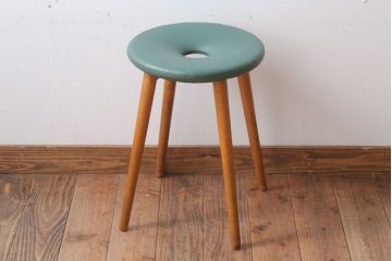 レトロ家具　昭和レトロ　ドーナツスツール(リングスツール・丸スツール)(1)