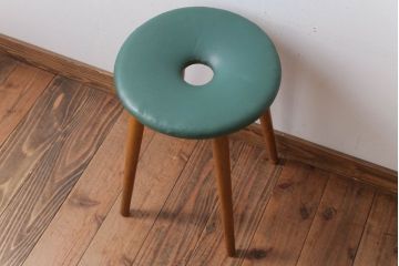 レトロ家具　昭和レトロ　ドーナツスツール(リングスツール・丸スツール)(2)