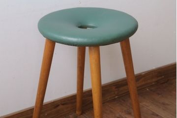 レトロ家具　昭和レトロ　ドーナツスツール(リングスツール・丸スツール)(2)