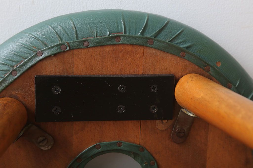 レトロ家具　昭和レトロ　ドーナツスツール2脚セット(リングスツール・丸スツール)