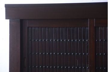 アンティーク家具　古民具・骨董　明治期　横桟引き戸付き!古い五尺水屋箪笥