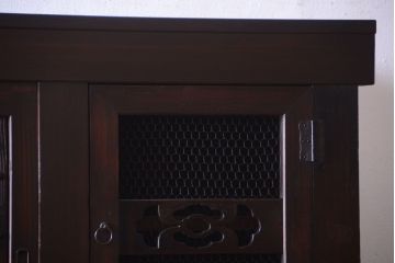 アンティーク家具　古民具・骨董　明治期　横桟引き戸付き!古い五尺水屋箪笥