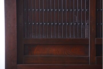 アンティーク家具　古民具・骨董　明治期　横桟引き戸付き!古い五尺水屋箪笥