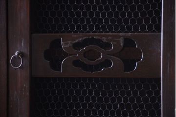 アンティーク家具　古民具・骨董　明治期　横桟引き戸付き!古い五尺水屋箪笥