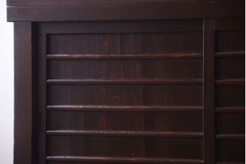 アンティーク家具　古民具・骨董　明治期　横桟引き戸付き!古い五尺水屋箪笥