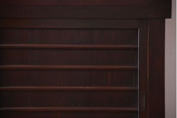 アンティーク家具　古民具・骨董　明治期　横桟引き戸付き!古い五尺水屋箪笥