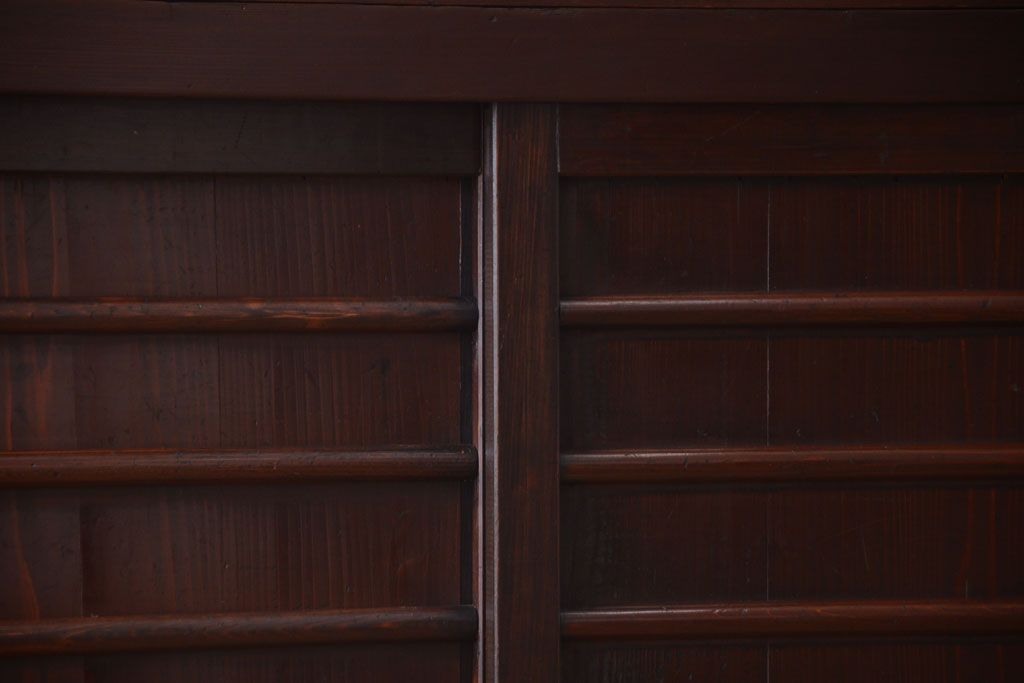 アンティーク家具　古民具・骨董　明治期　横桟引き戸付き!古い五尺水屋箪笥