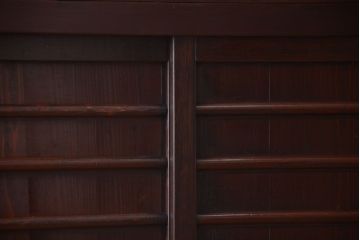 アンティーク家具　古民具・骨董　明治期　横桟引き戸付き!古い五尺水屋箪笥