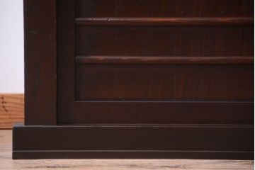 アンティーク家具　古民具・骨董　明治期　横桟引き戸付き!古い五尺水屋箪笥