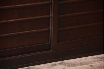 アンティーク家具　古民具・骨董　明治期　横桟引き戸付き!古い五尺水屋箪笥