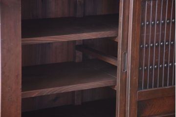 アンティーク家具　古民具・骨董　明治期　横桟引き戸付き!古い五尺水屋箪笥