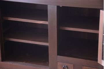 アンティーク家具　古民具・骨董　明治期　横桟引き戸付き!古い五尺水屋箪笥