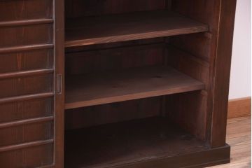 アンティーク家具　古民具・骨董　明治期　横桟引き戸付き!古い五尺水屋箪笥