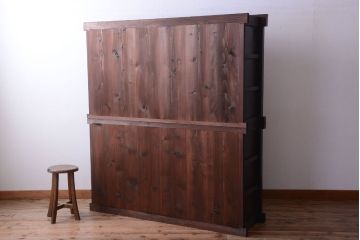 アンティーク家具　古民具・骨董　明治期　横桟引き戸付き!古い五尺水屋箪笥