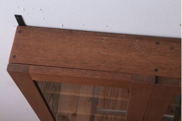 アンティーク家具　アンティーク　古い木のシンプルな壁掛け戸棚(2)