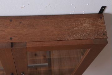 アンティーク家具　アンティーク　古い木のシンプルな壁掛け戸棚(2)