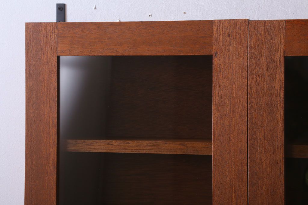 アンティーク家具　アンティーク　古い木のシンプルな壁掛け戸棚(2)