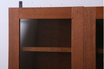 アンティーク家具　アンティーク　古い木のシンプルな壁掛け戸棚(2)