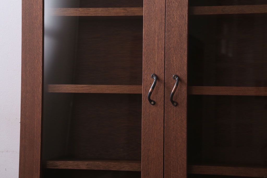 アンティーク家具　アンティーク　古い木のシンプルな壁掛け戸棚(2)