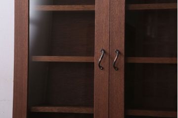 アンティーク家具　アンティーク　古い木のシンプルな壁掛け戸棚(2)