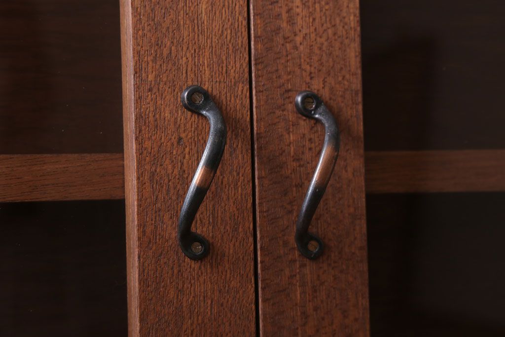 アンティーク家具　アンティーク　古い木のシンプルな壁掛け戸棚(2)