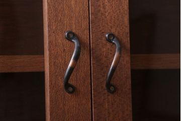 アンティーク家具　アンティーク　古い木のシンプルな壁掛け戸棚(2)