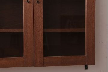 アンティーク家具　アンティーク　古い木のシンプルな壁掛け戸棚(2)