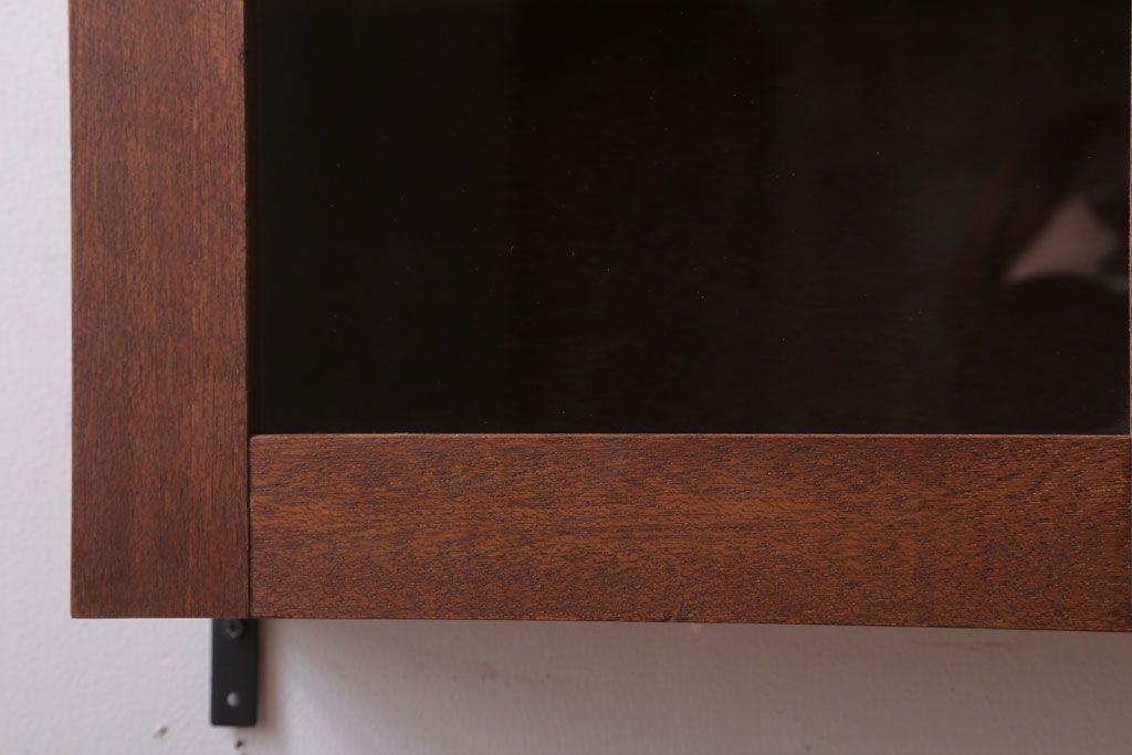 アンティーク家具　アンティーク　古い木のシンプルな壁掛け戸棚(2)