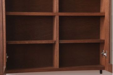 アンティーク家具　アンティーク　古い木のシンプルな壁掛け戸棚(2)