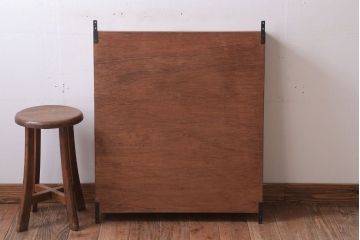 アンティーク家具　アンティーク　古い木のシンプルな壁掛け戸棚(2)