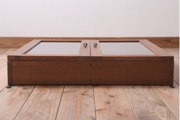 アンティーク家具　アンティーク　古い木のシンプルな壁掛け戸棚(2)