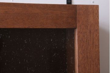 【A様加工費込みご決済用】アンティーク　気泡ガラス入り!古い木のシンプルな壁掛け戸棚(2)