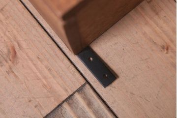 【A様加工費込みご決済用】アンティーク　気泡ガラス入り!古い木のシンプルな壁掛け戸棚(2)