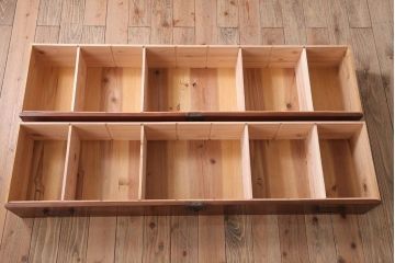 アンティーク家具　古民具・骨董　明治期　前面欅材の時代箪笥ローボード(ローチェスト)(2)