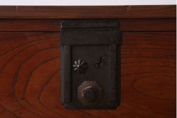 アンティーク家具　古民具・骨董　明治期　前面欅材の時代箪笥ローボード(ローチェスト)(2)