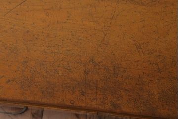 レトロ家具　昭和レトロ　古い木製のシンプルなアンティーク文机(2)