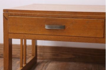 レトロ家具　昭和レトロ　古い木製のシンプルなアンティーク文机(2)